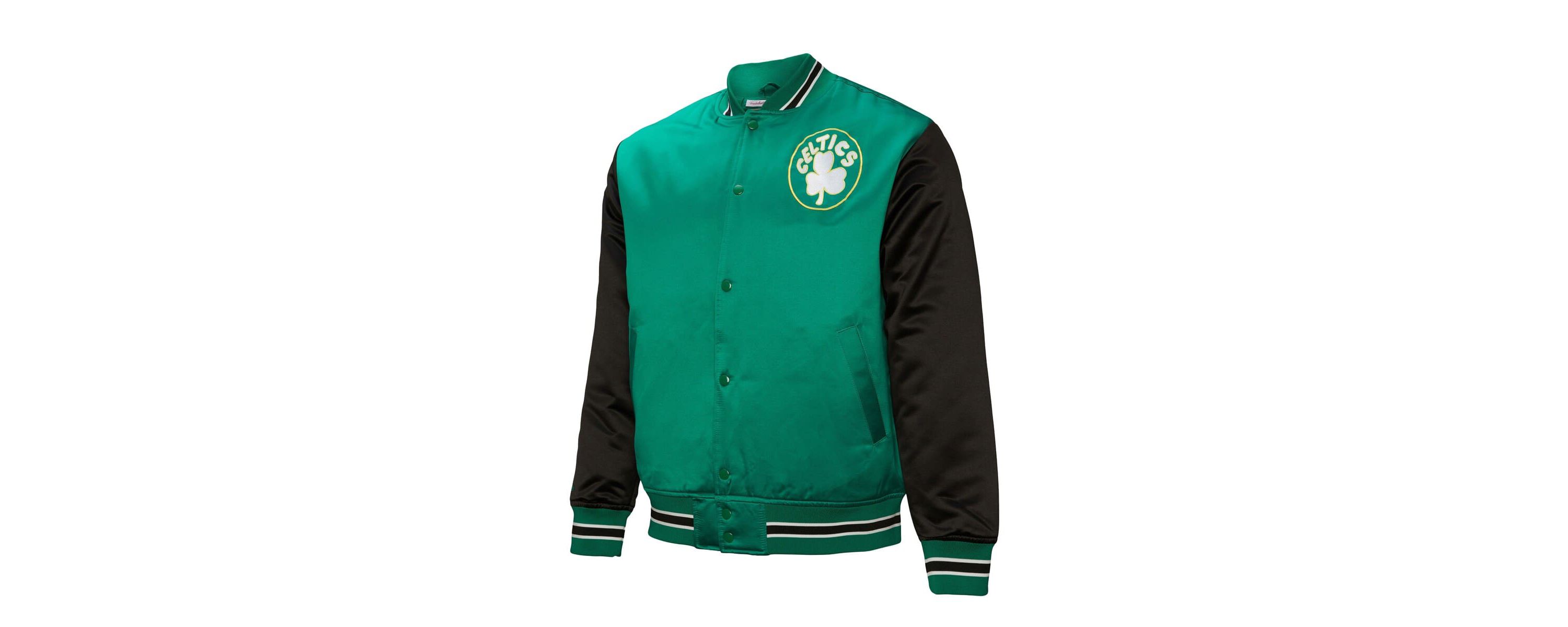 NBA Kelly Boston Celtics Hardwood Classic Primetime Full-Snap Satin Jacket