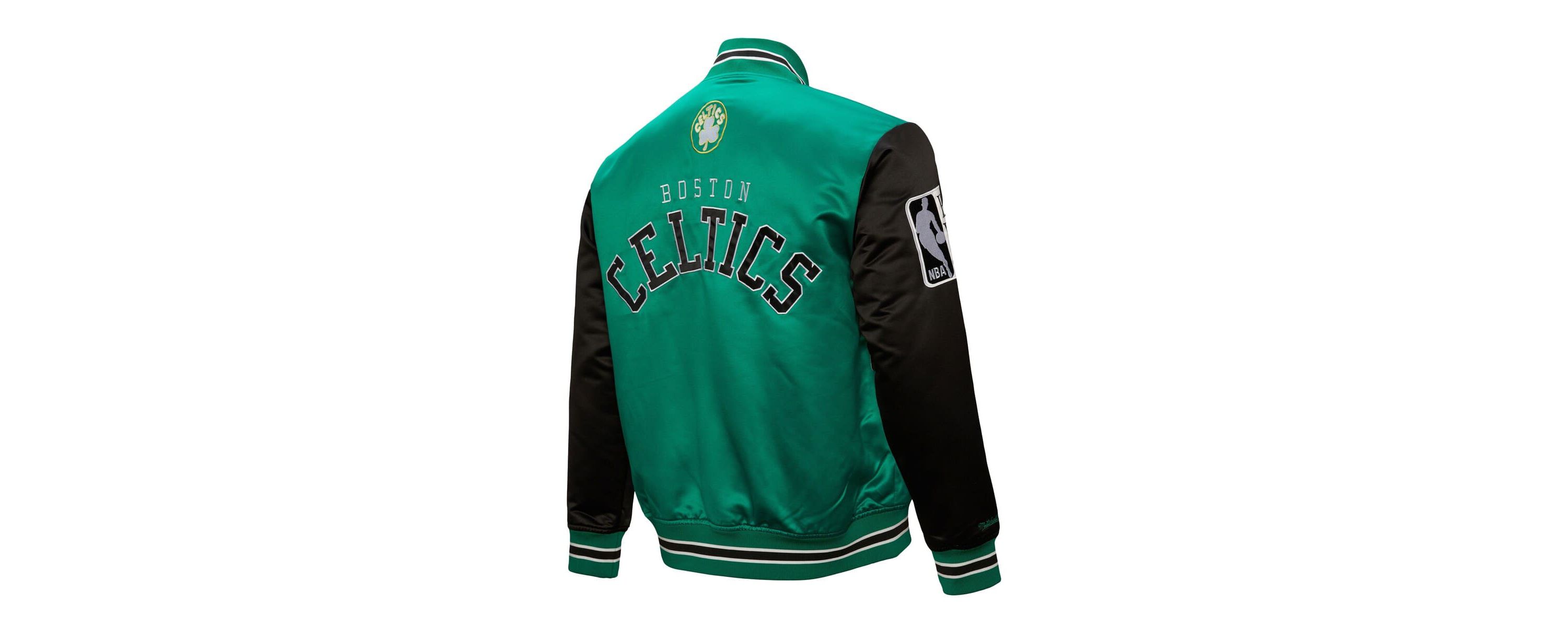 NBA Kelly Boston Celtics Hardwood Classic Primetime Full-Snap Satin Jacket