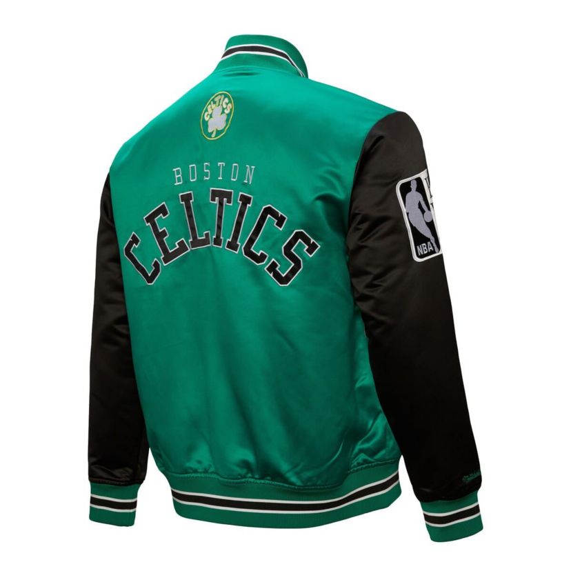 NBA Kelly Boston Celtics Hardwood Classic Primetime Full-Snap Satin Jacket