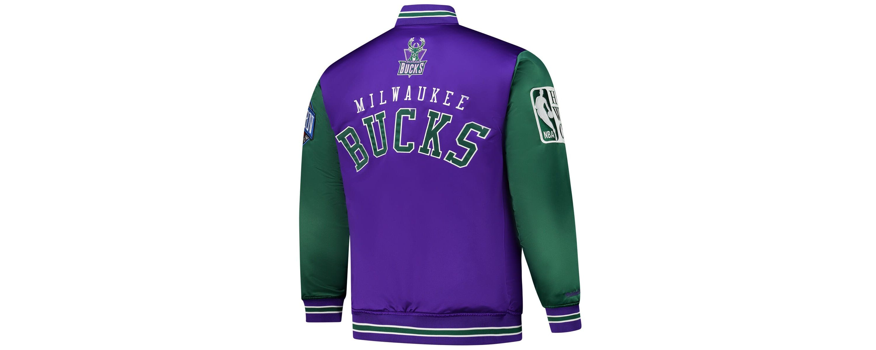 NBA Milwaukee Bucks Hardwood Classic Primetime Full-Snap Satin Jacket