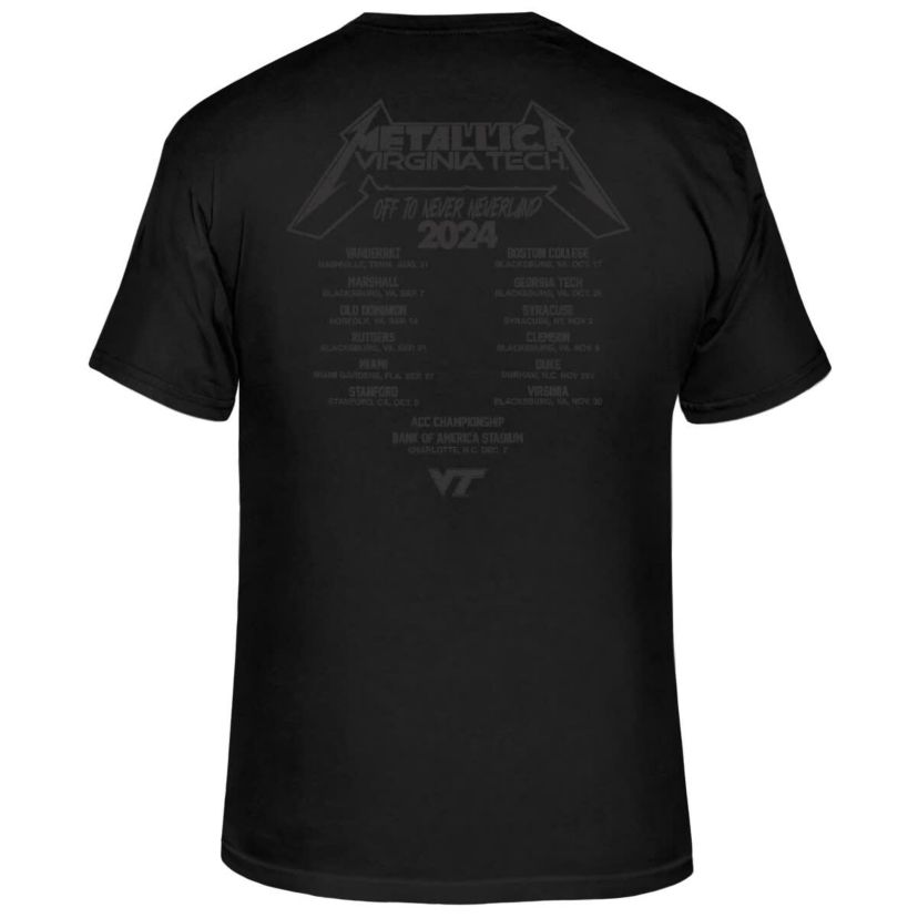 NCAA Virginia Tech Hokies Metallica Retro T-Shirt