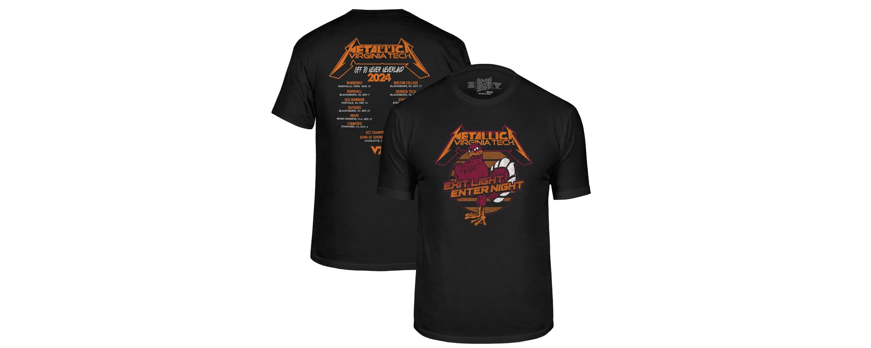 NCAA Virginia Tech Hokies Metallica Retro T-Shirt