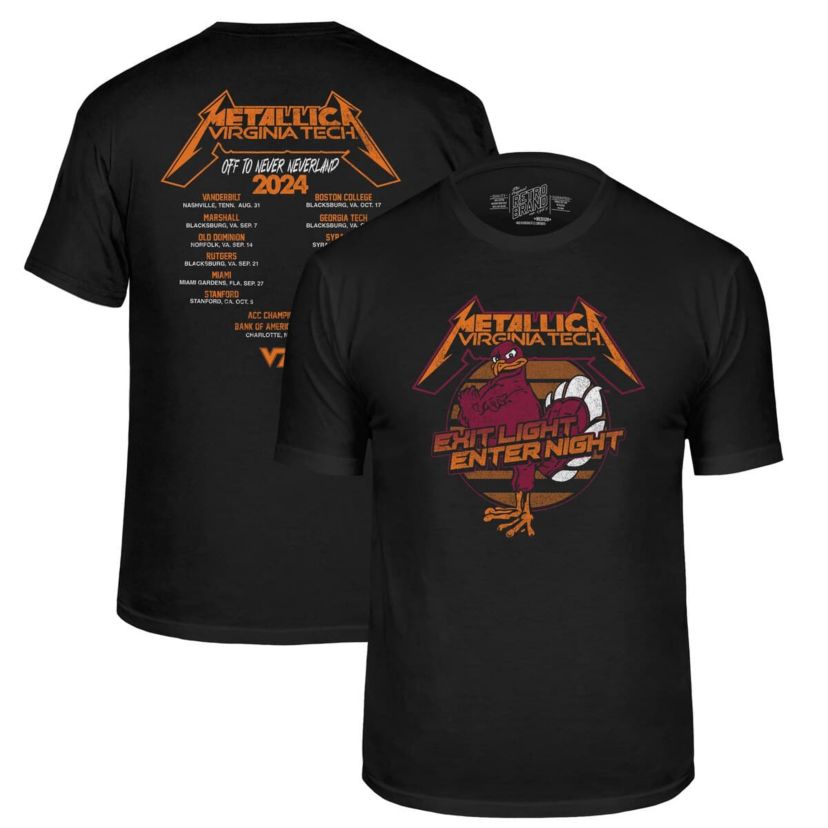 NCAA Virginia Tech Hokies Metallica Retro T-Shirt