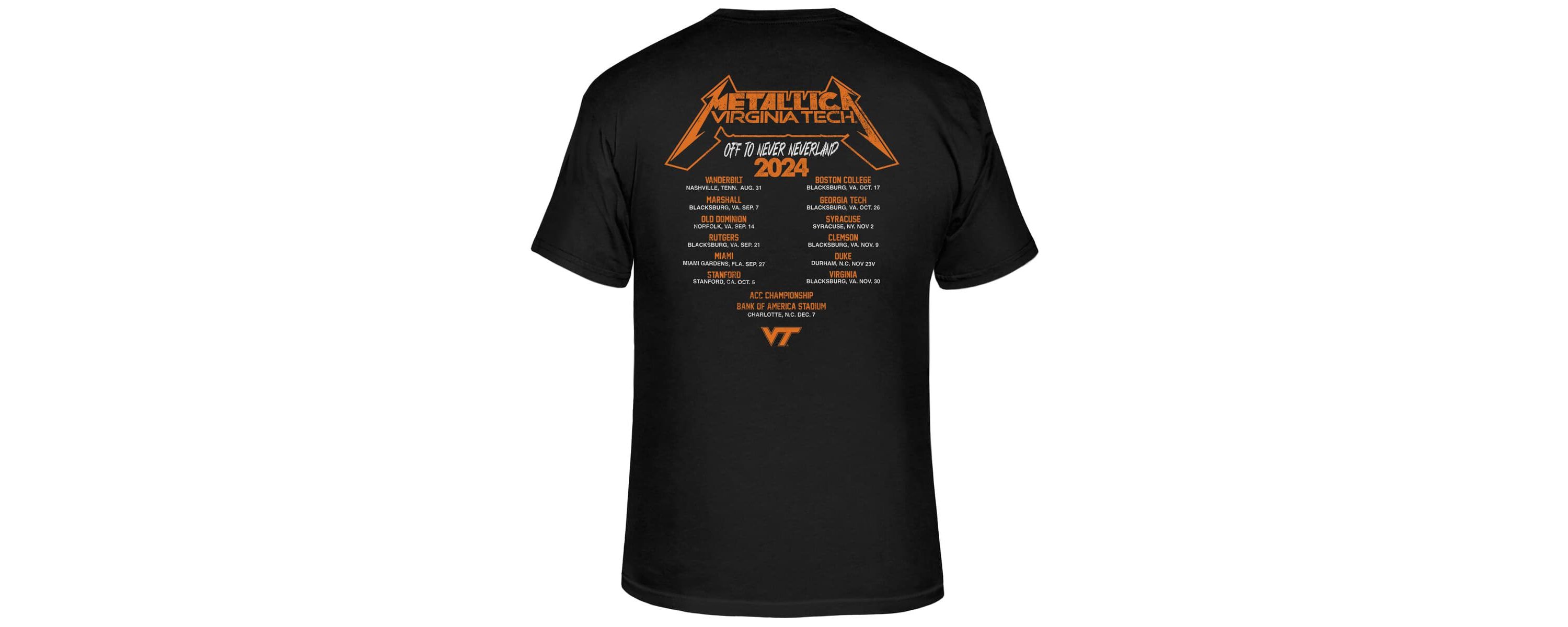 NCAA Virginia Tech Hokies Metallica Retro T-Shirt