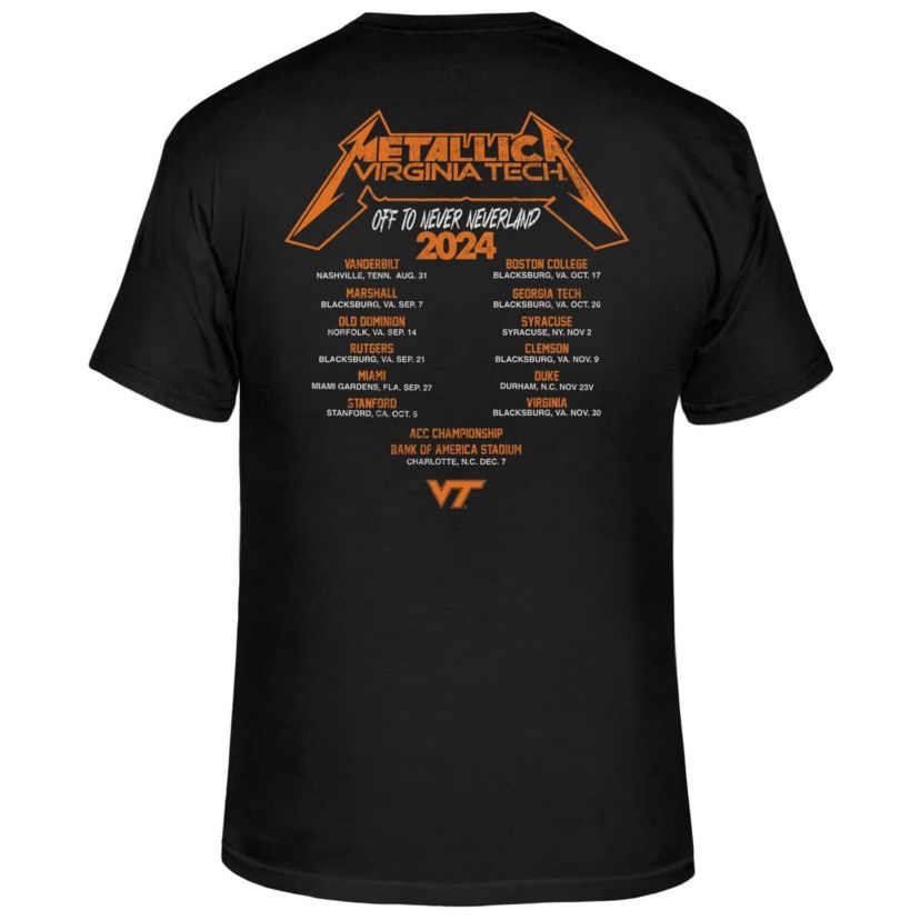 NCAA Virginia Tech Hokies Metallica Retro T-Shirt