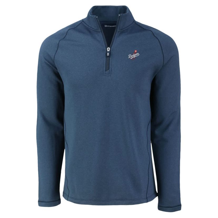 MLB Los Angeles Dodgers Peshastin Eco Fleece Recycled Raglan Quarter-Zip Top