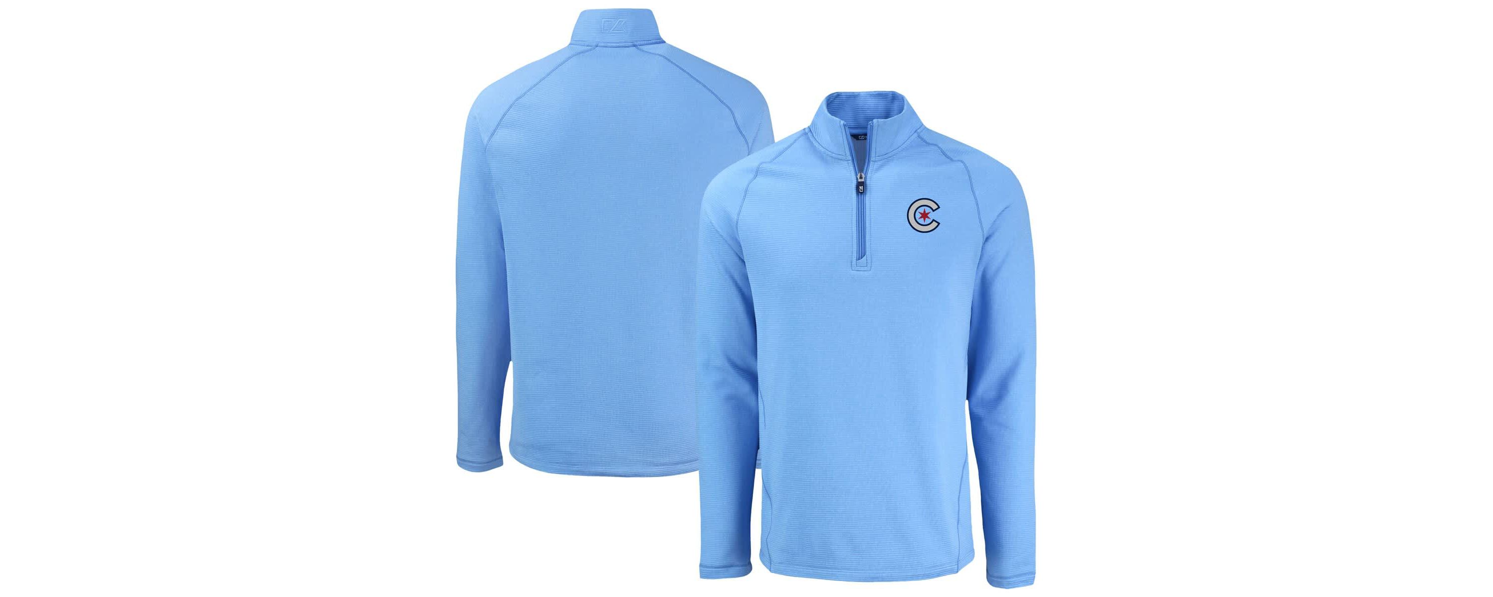 MLB Light Chicago Cubs Peshastin Eco Fleece Recycled Raglan Quarter-Zip Top