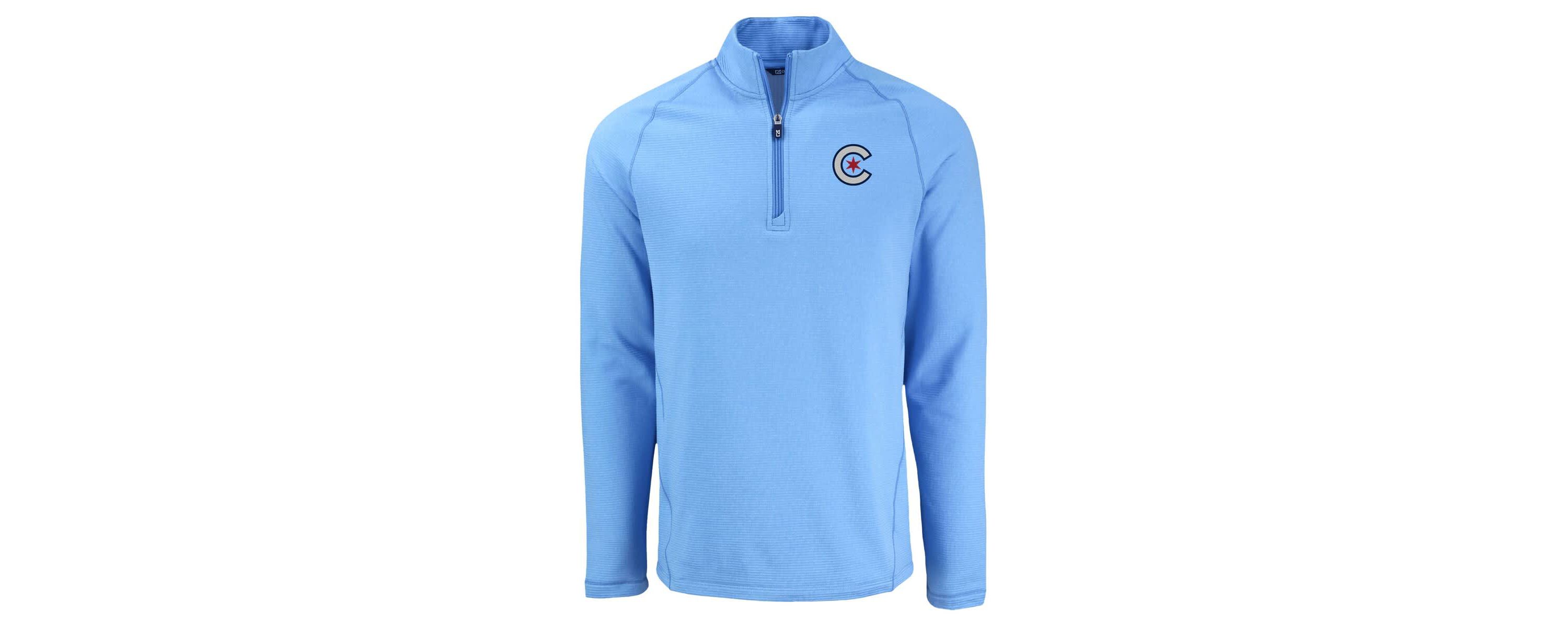 MLB Light Chicago Cubs Peshastin Eco Fleece Recycled Raglan Quarter-Zip Top