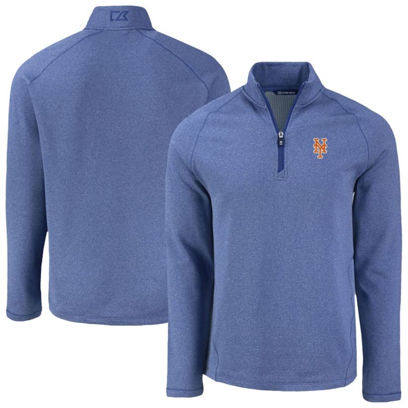 MLB New York Mets Peshastin Eco Fleece Recycled Raglan Quarter-Zip Top