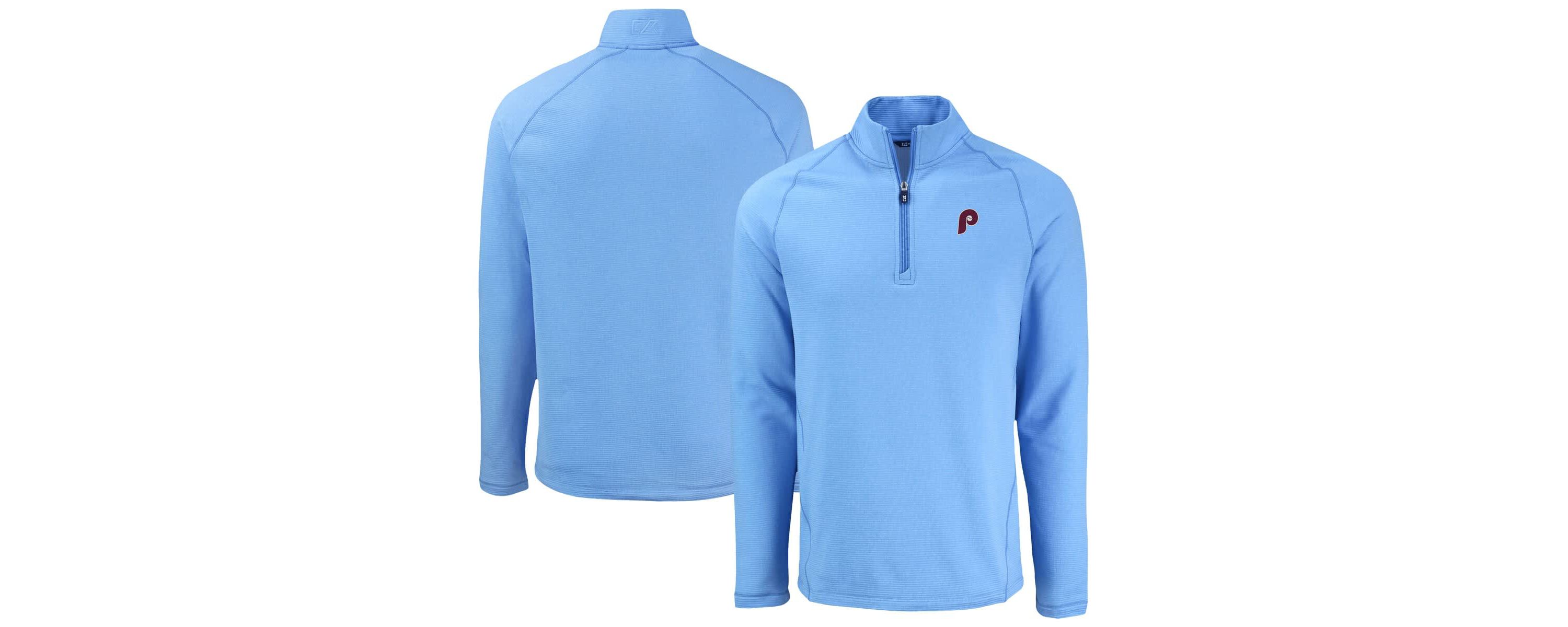 MLB Light Philadelphia Phillies Peshastin Eco Fleece Recycled Raglan Quarter-Zip Top