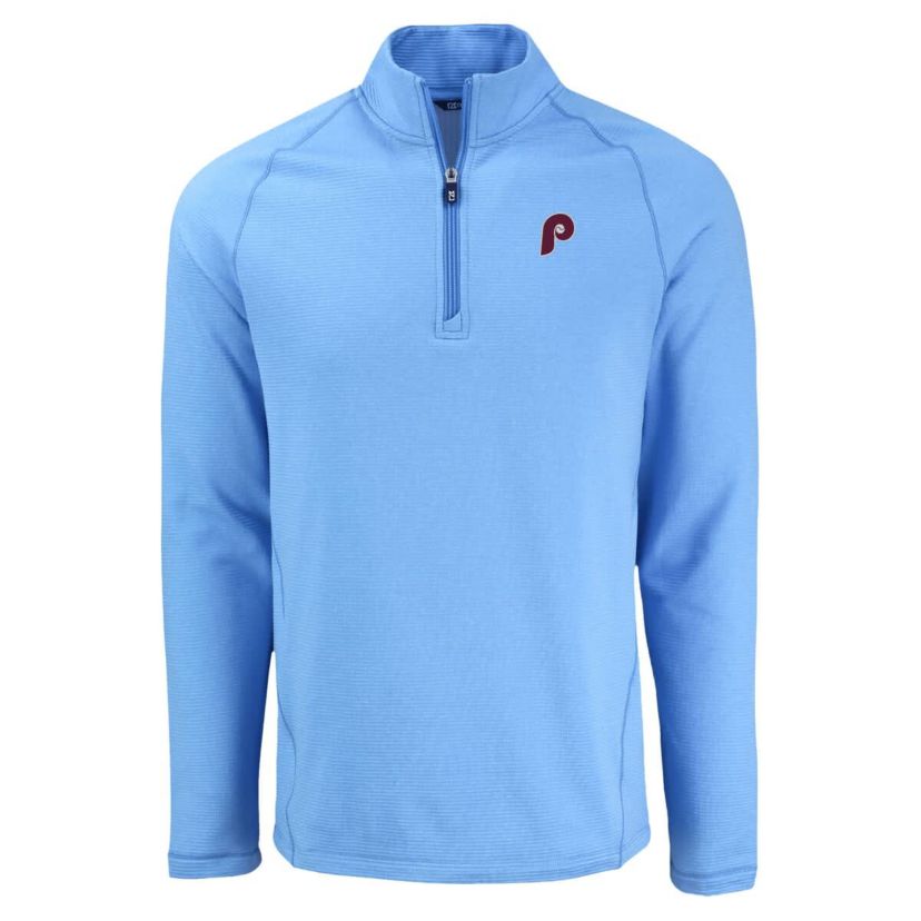 MLB Light Philadelphia Phillies Peshastin Eco Fleece Recycled Raglan Quarter-Zip Top