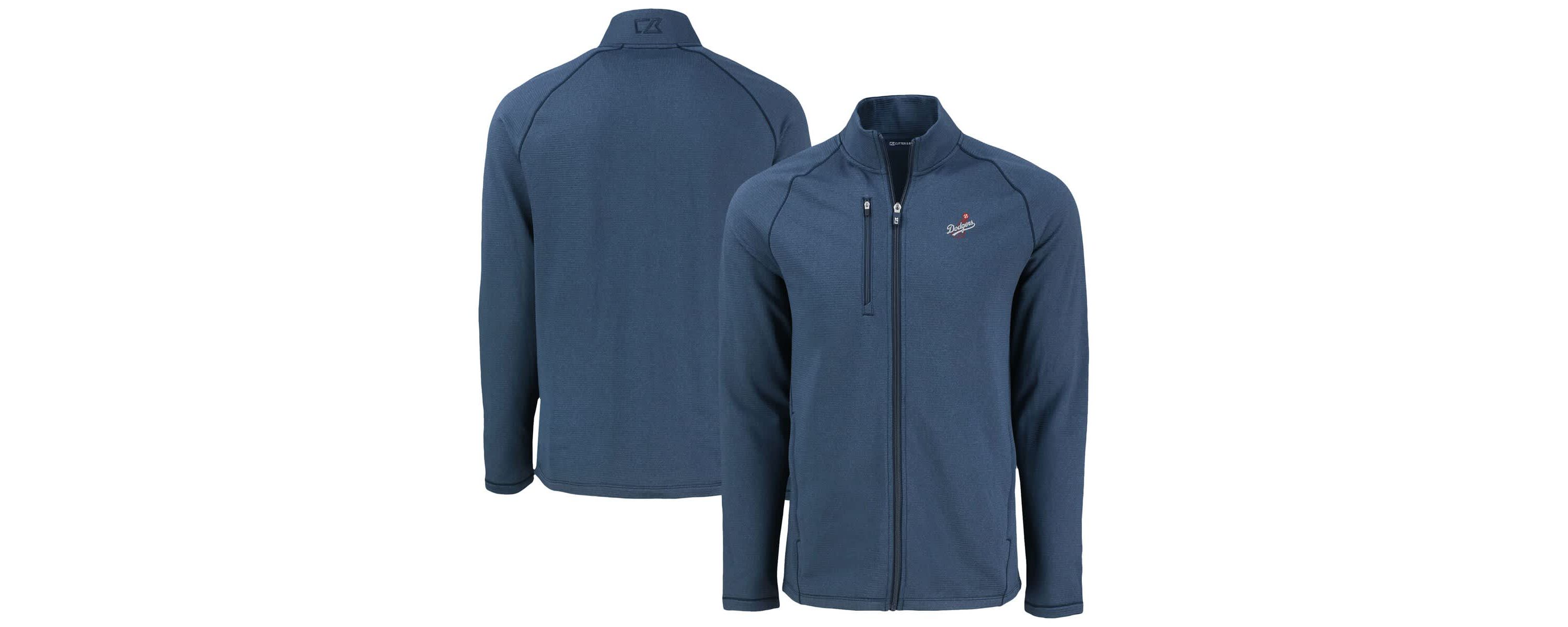 MLB Heather Los Angeles Dodgers Peshastin Eco Fleece Recycled Raglan Full-Zip Jacket