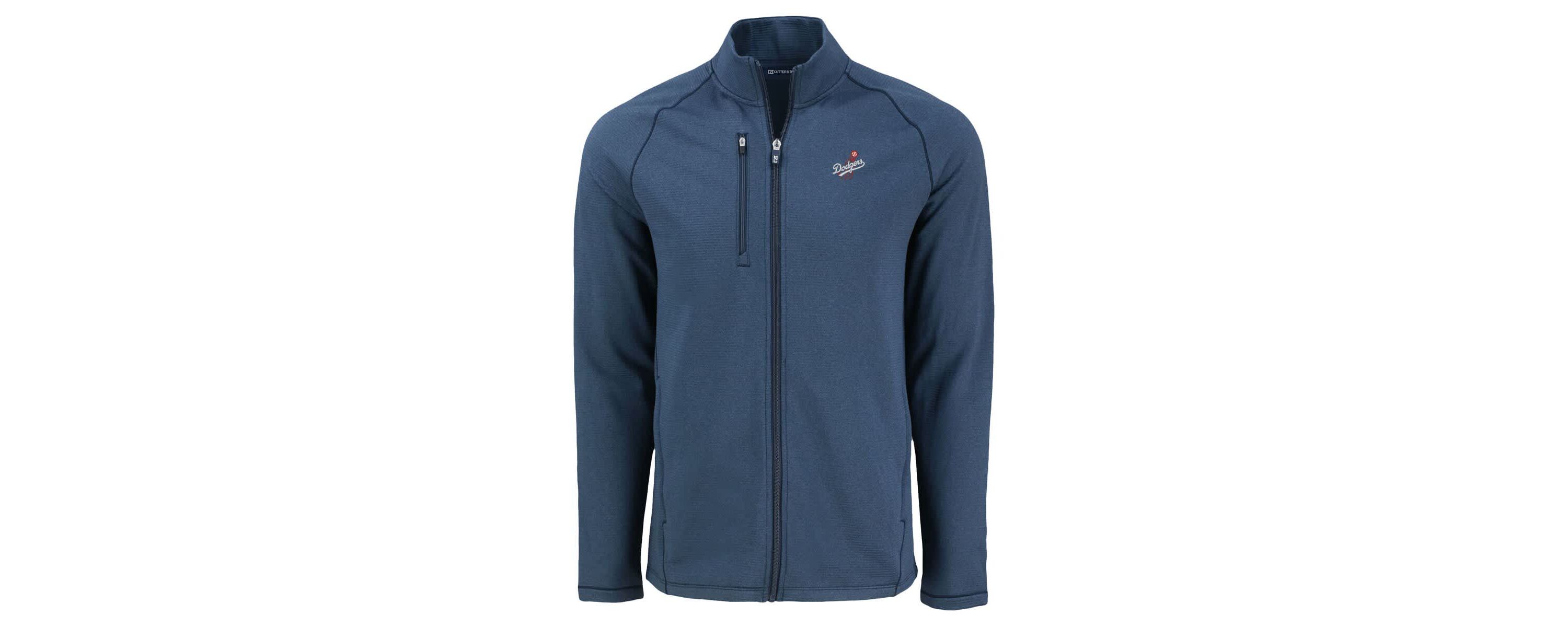 MLB Heather Los Angeles Dodgers Peshastin Eco Fleece Recycled Raglan Full-Zip Jacket