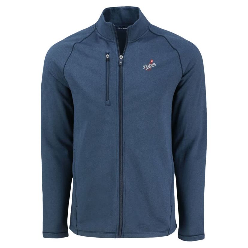 MLB Heather Los Angeles Dodgers Peshastin Eco Fleece Recycled Raglan Full-Zip Jacket