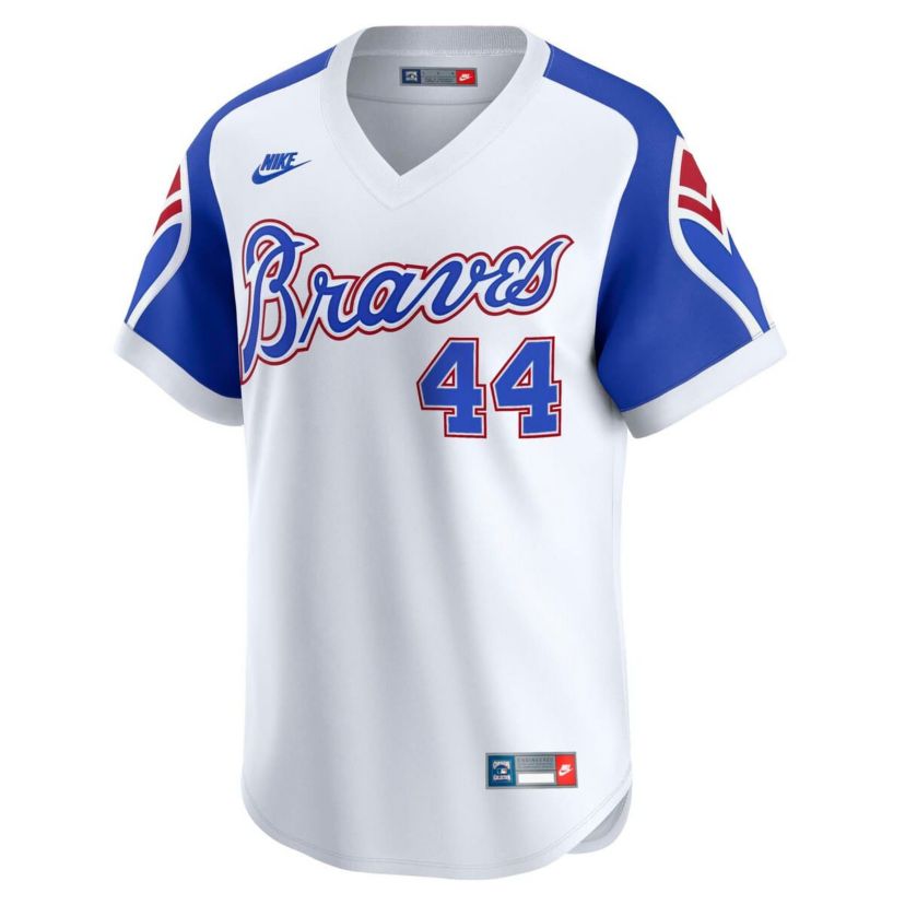 MLB Nike Hank Aaron Atlanta Braves Throwback Cooperstown Collection Limited Jersey
