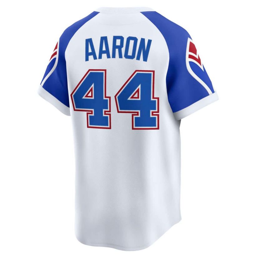 MLB Nike Hank Aaron Atlanta Braves Throwback Cooperstown Collection Limited Jersey