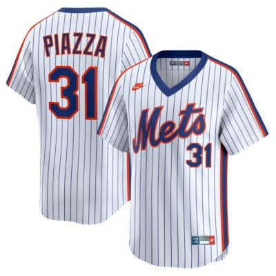 Men's MLB Nike Mike Piazza New York Mets Throwback Cooperstown Collection Limited Jersey