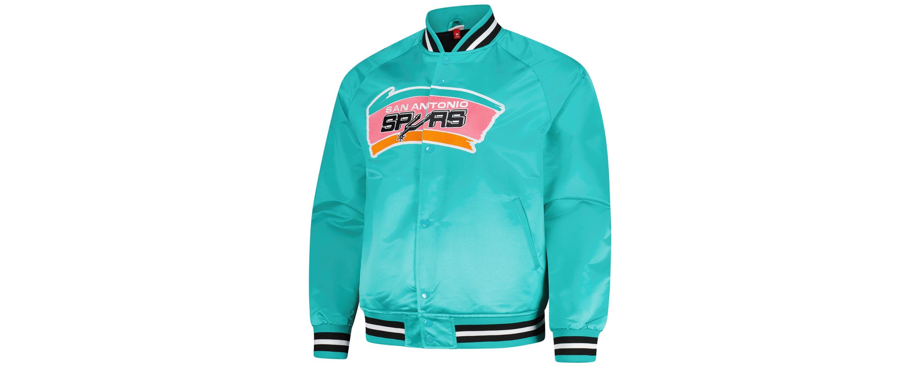 NBA San Antonio Spurs Hardwood Classics Throwback Wordmark Raglan Full-Snap Jacket