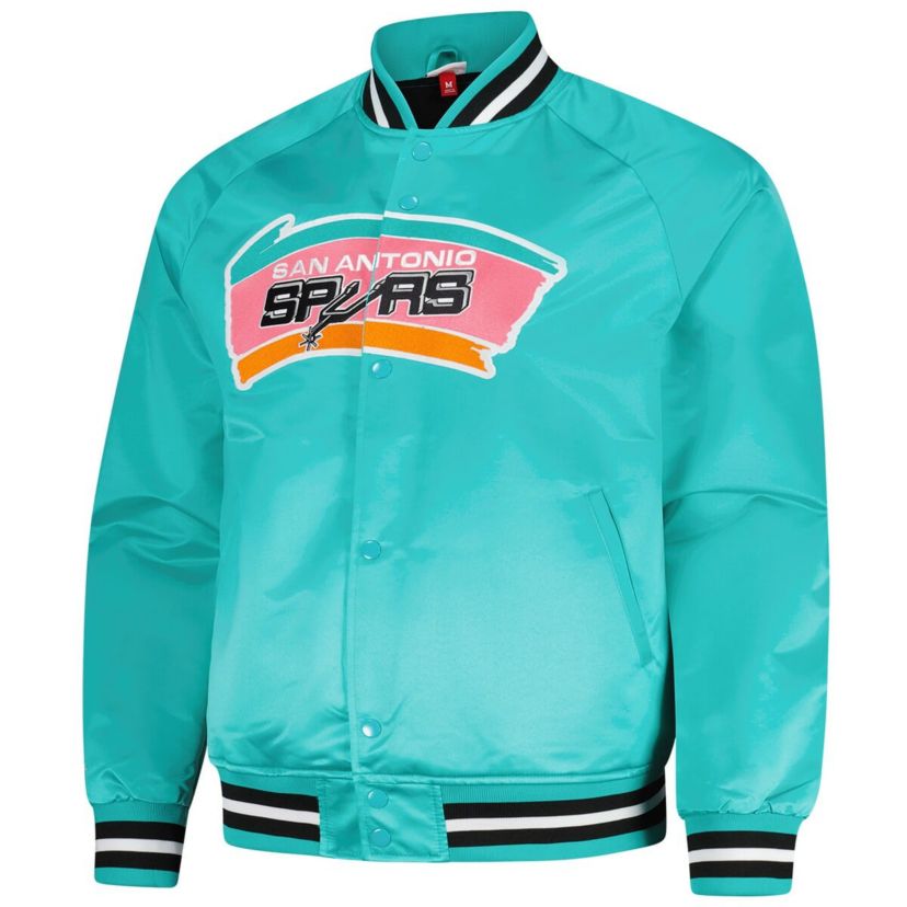 NBA San Antonio Spurs Hardwood Classics Throwback Wordmark Raglan Full-Snap Jacket