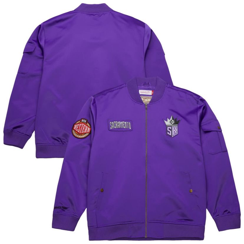 NBA Sacramento Kings Hardwood Classics Nights Team Leader Satin Full-Zip Jacket