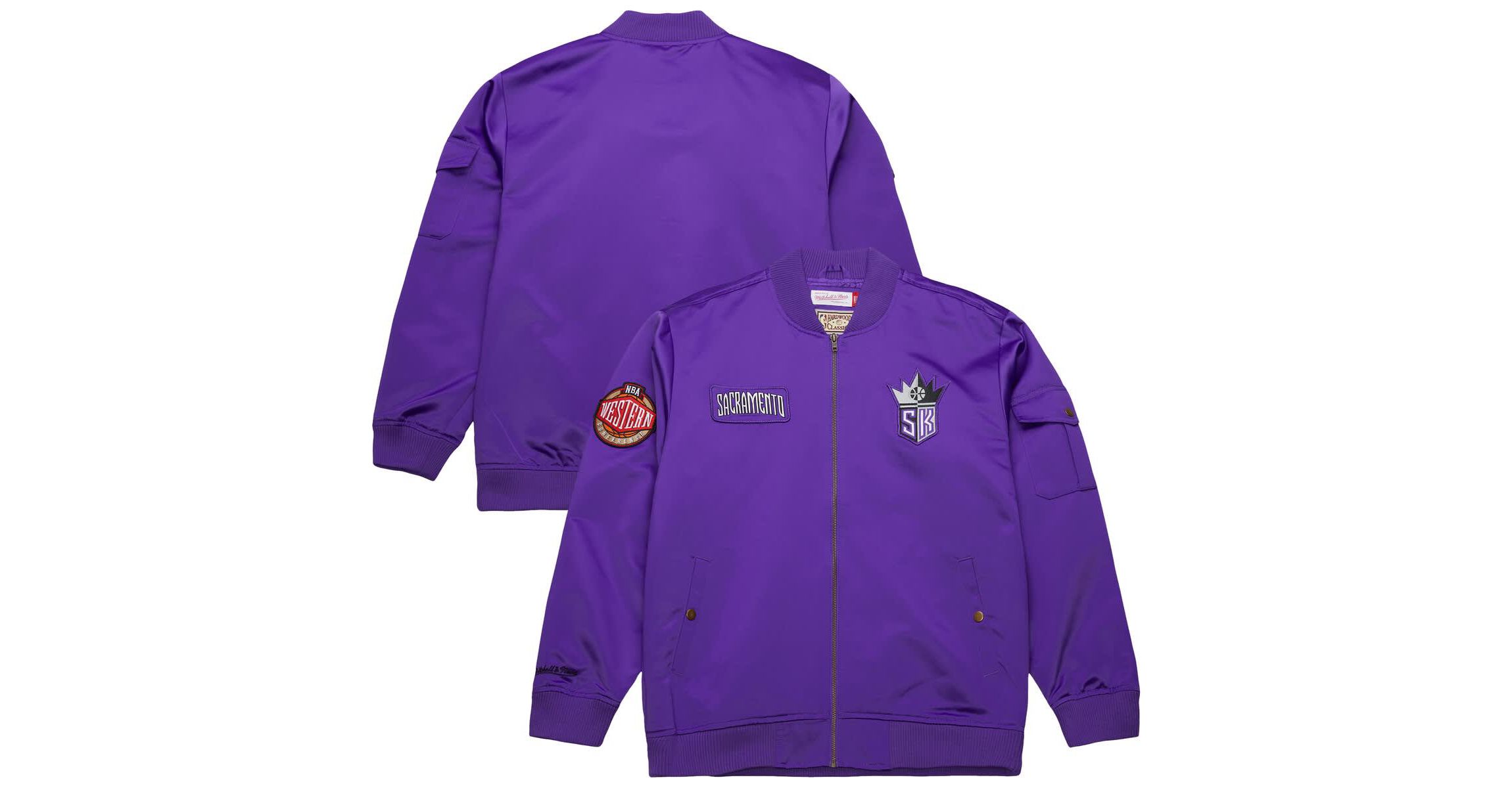NBA Sacramento Kings Hardwood Classics Nights Team Leader Satin Full-Zip Jacket