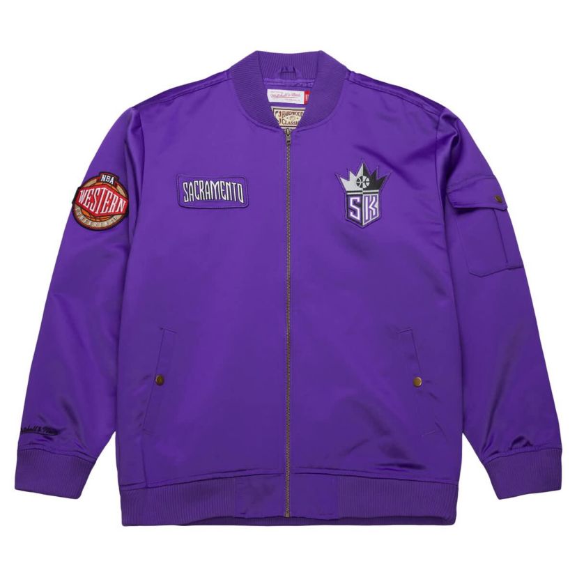 NBA Sacramento Kings Hardwood Classics Nights Team Leader Satin Full-Zip Jacket