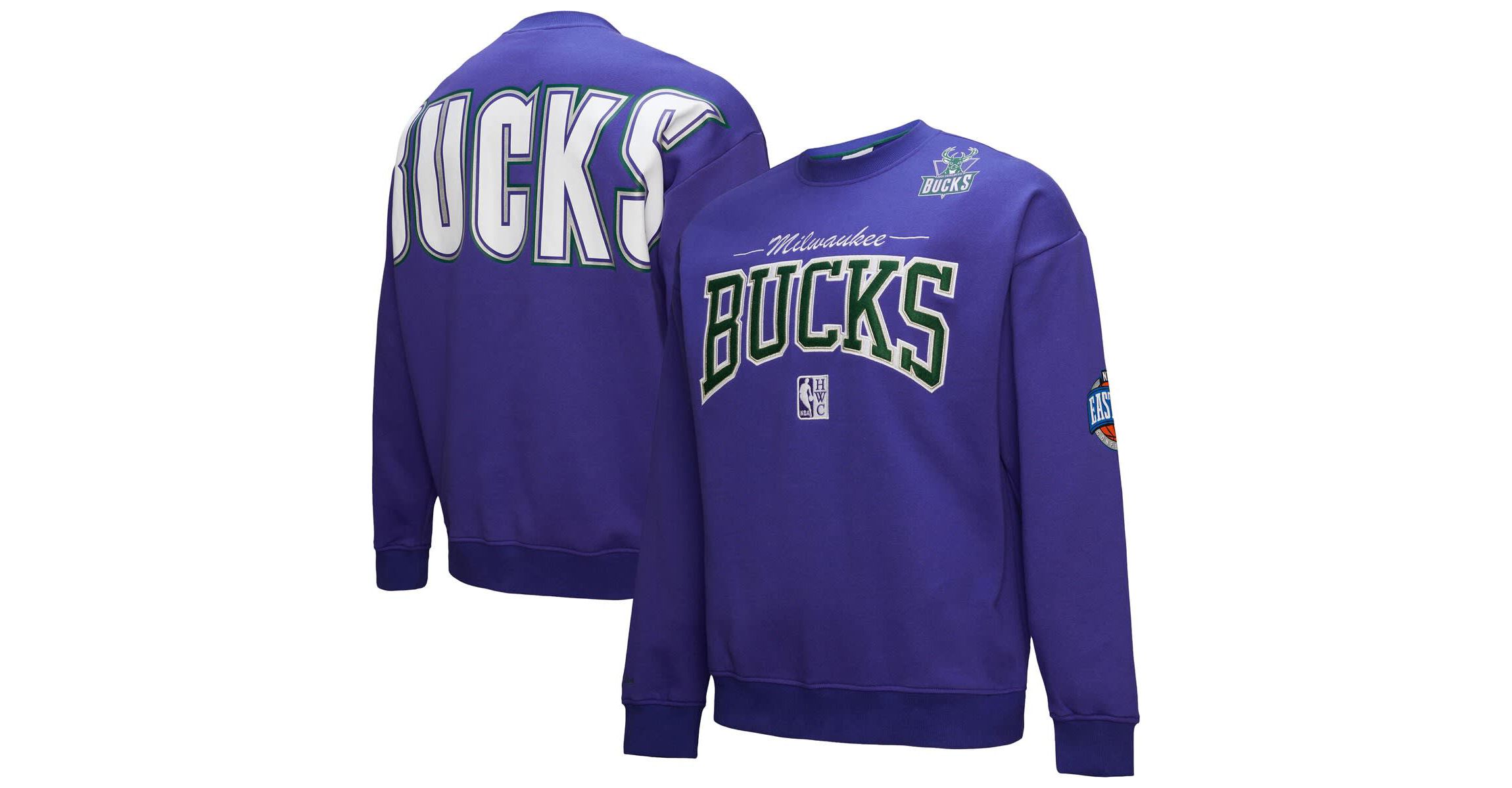 NBA Milwaukee Bucks Hardwood Classics There & Back 2.0 Vintage Pullover Sweatshirt