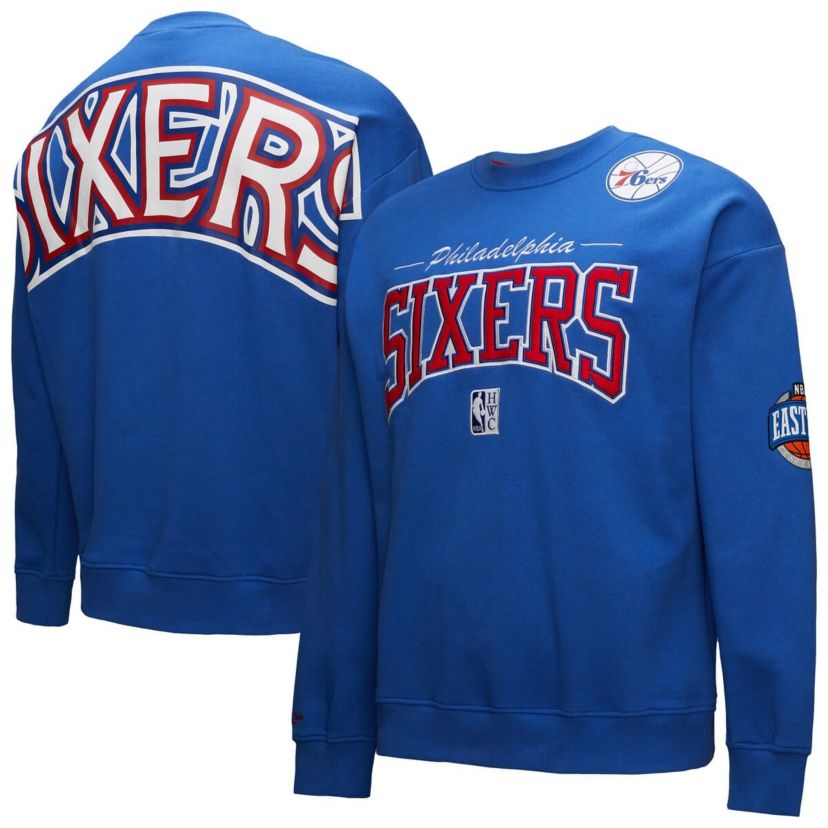NBA Philadelphia 76ers Hardwood Classics There & Back 2.0 Vintage Pullover Sweatshirt