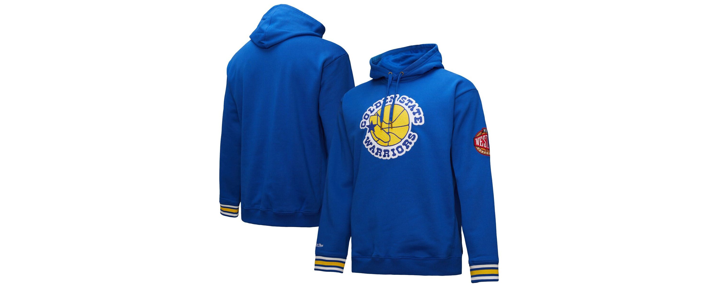 NBA Golden State Warriors Chainstitch Applique Vintage Heavyweight Pullover Hoodie
