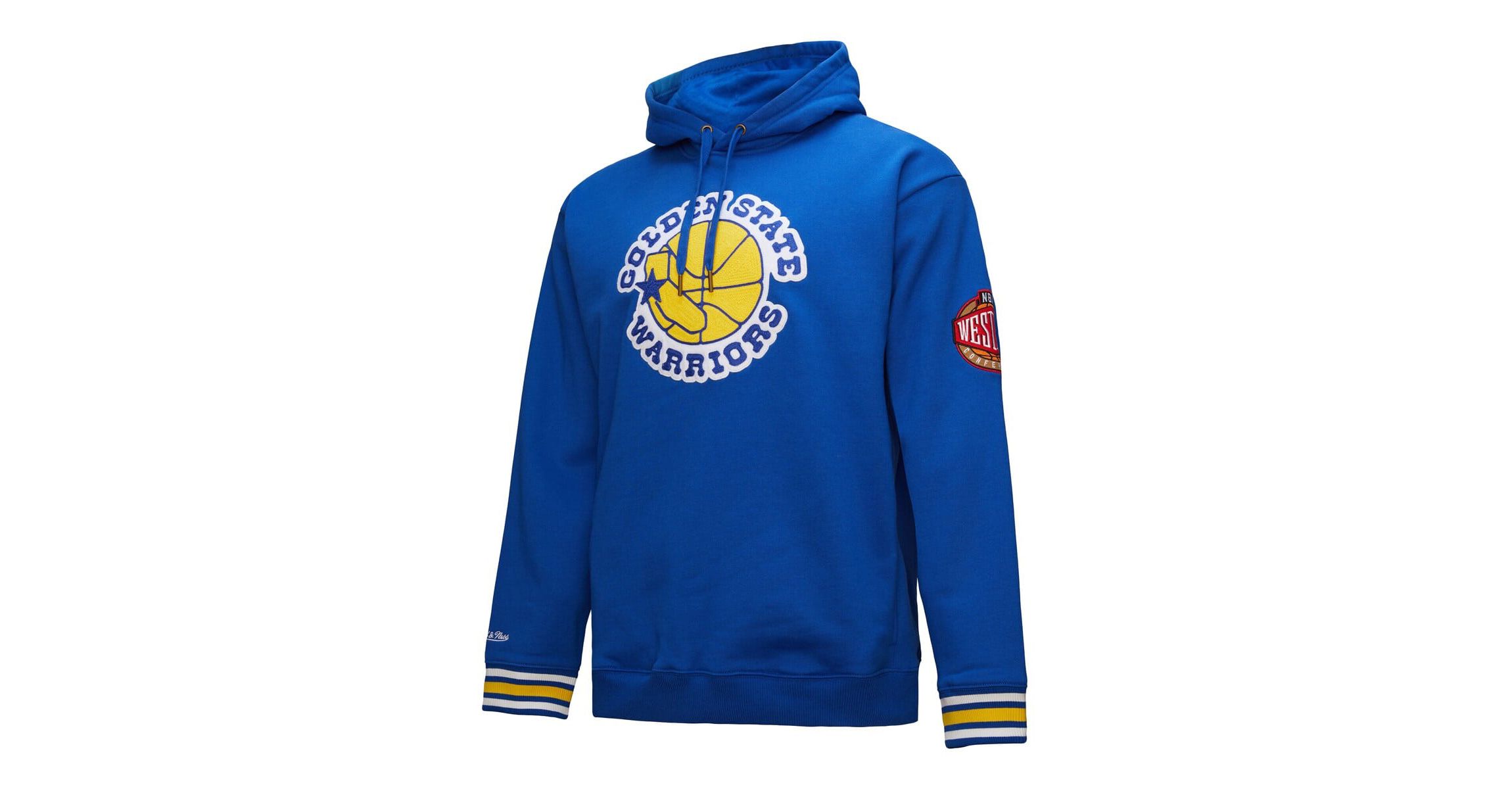 NBA Golden State Warriors Chainstitch Applique Vintage Heavyweight Pullover Hoodie