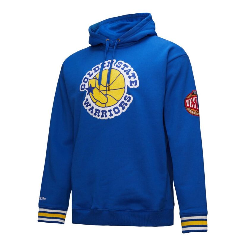 NBA Golden State Warriors Chainstitch Applique Vintage Heavyweight Pullover Hoodie