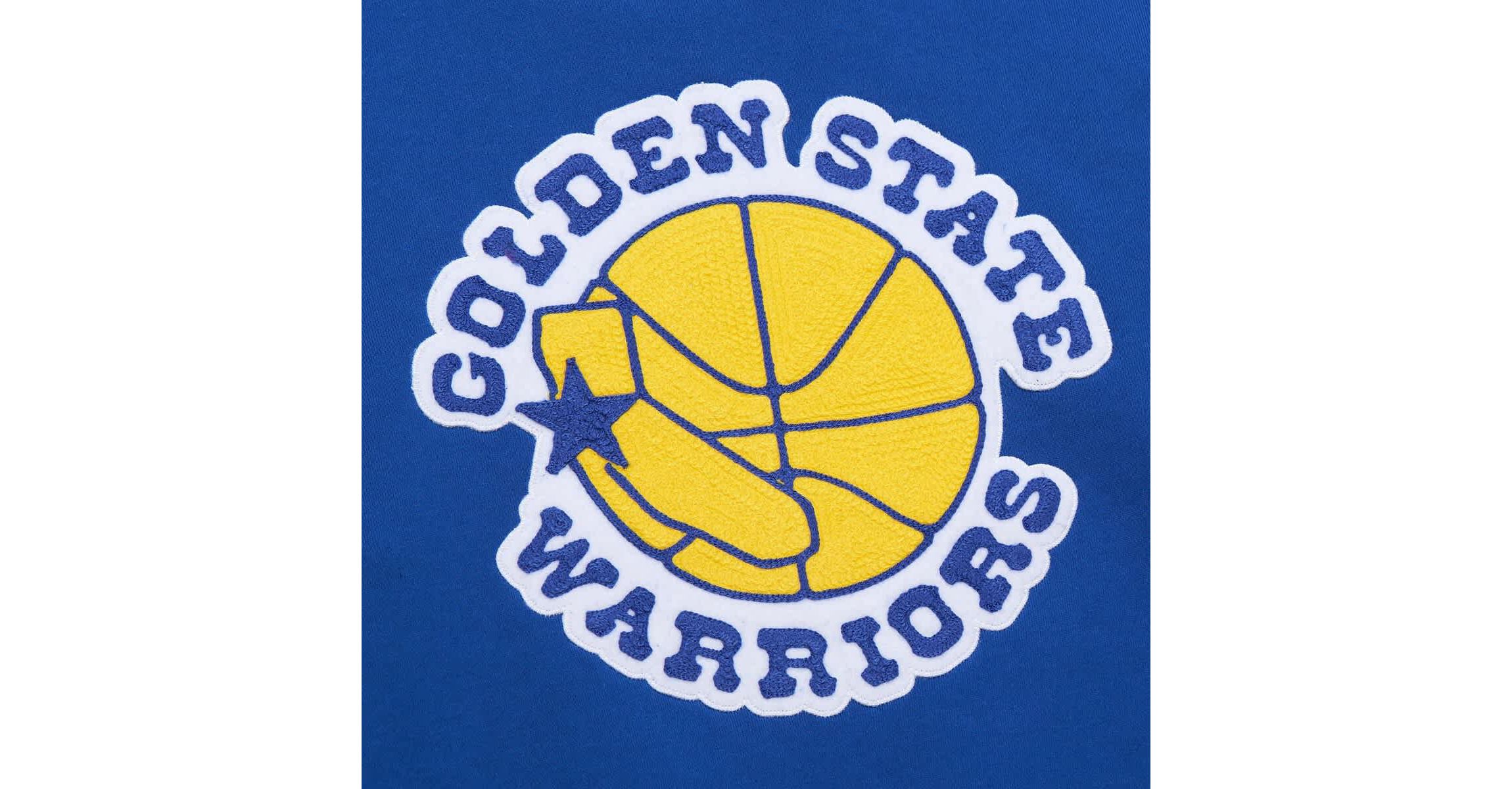 NBA Golden State Warriors Chainstitch Applique Vintage Heavyweight Pullover Hoodie