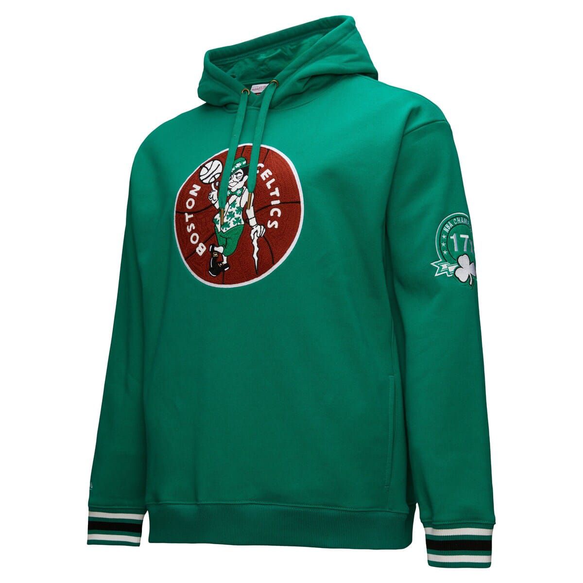NBA Kelly Boston Celtics Chainstitch Applique Vintage Heavyweight Pullover Hoodie