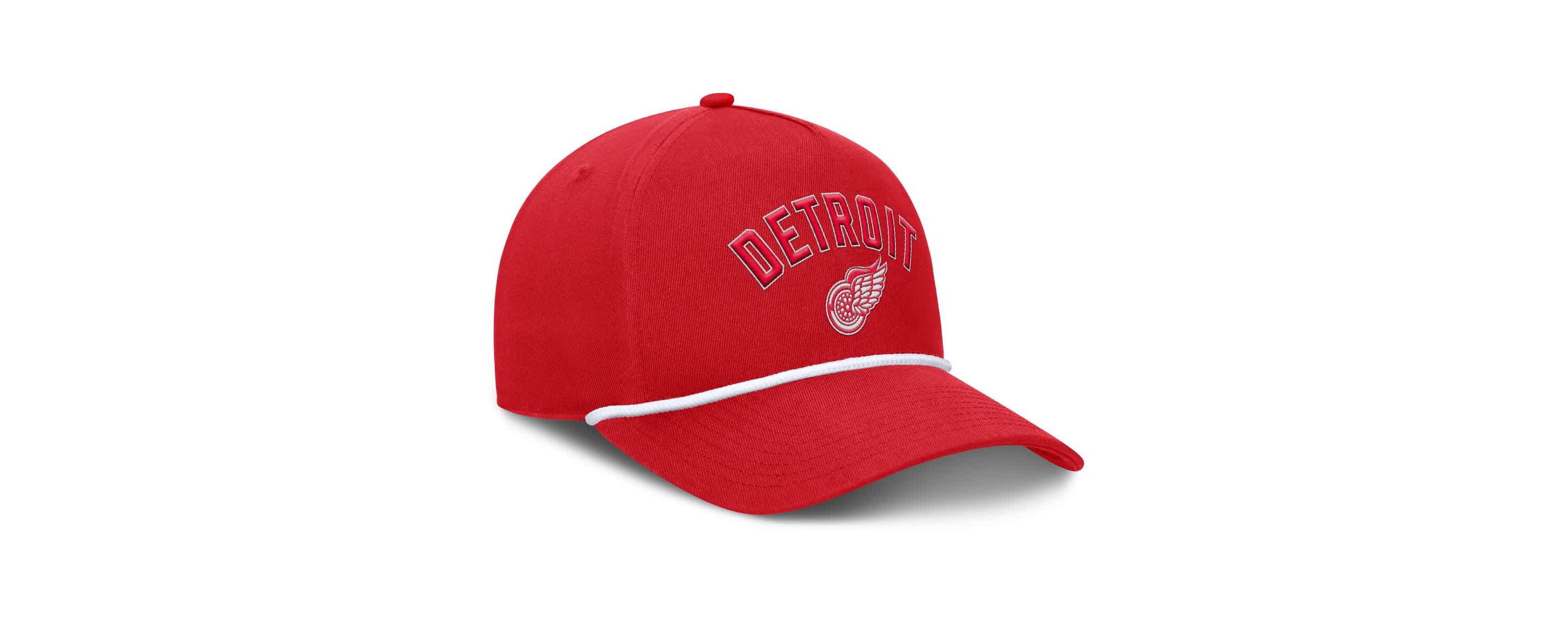 NHL Fanatics Detroit Wings Decades Collection A-Frame Rope Adjustable Hat