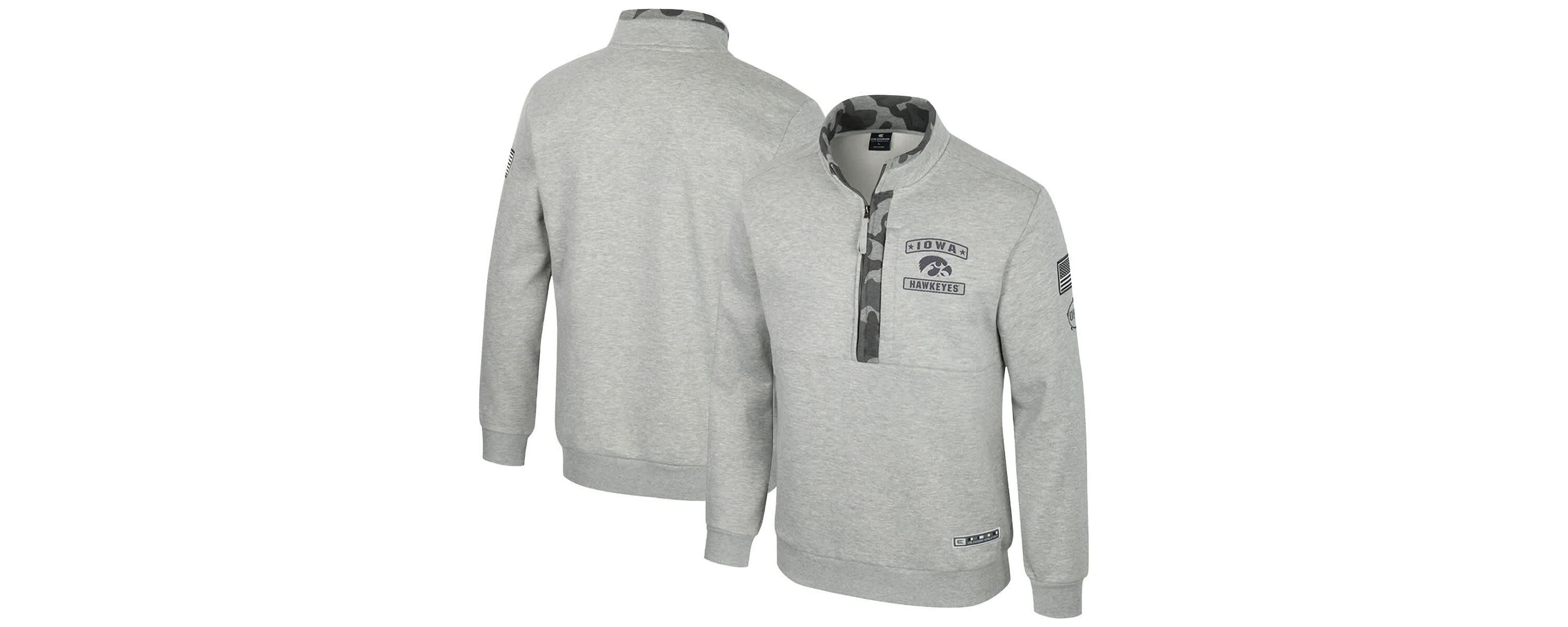 NCAA Iowa Hawkeyes OORAH OHT Military Appreciation Fleece Quarter-Zip Jacket