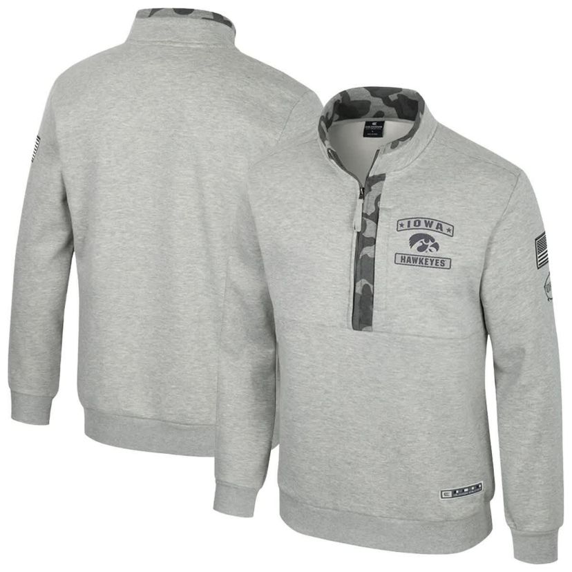 NCAA Iowa Hawkeyes OORAH OHT Military Appreciation Fleece Quarter-Zip Jacket