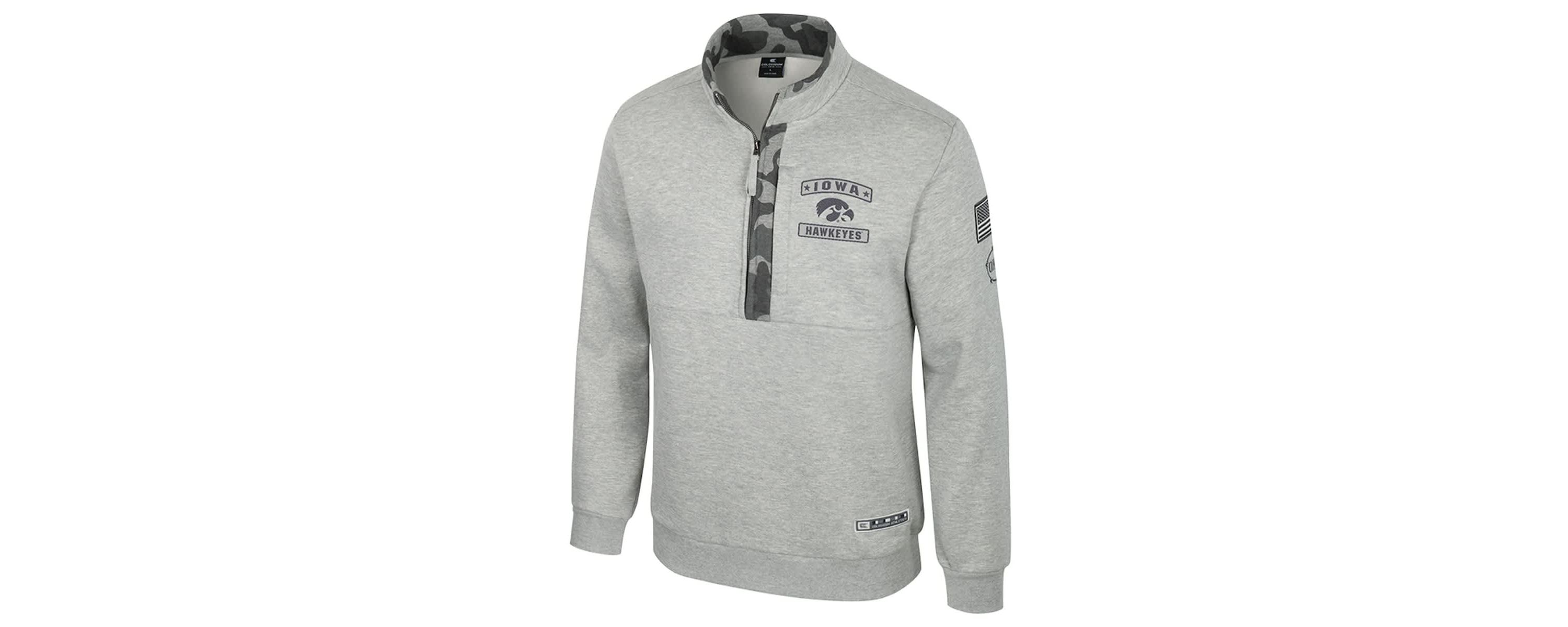 NCAA Iowa Hawkeyes OORAH OHT Military Appreciation Fleece Quarter-Zip Jacket