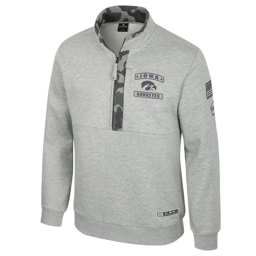 NCAA Iowa Hawkeyes OORAH OHT Military Appreciation Fleece Quarter-Zip Jacket