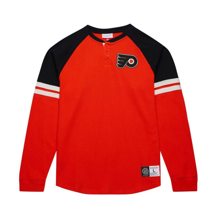 NHL Philadelphia Flyers Thermal Henley Long Sleeve T-Shirt