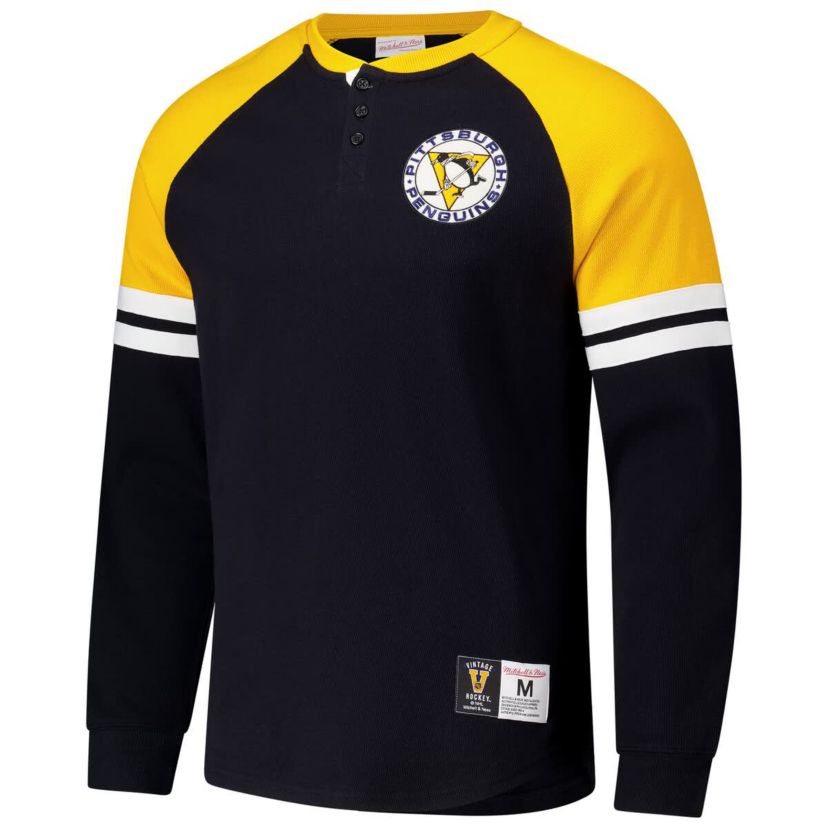 NHL Pittsburgh Penguins Thermal Henley Long Sleeve T-Shirt