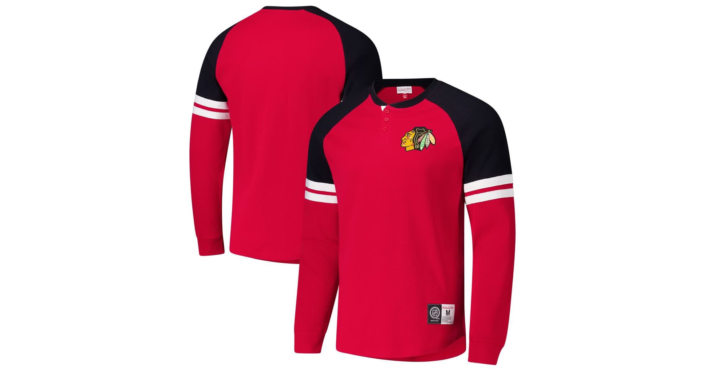 NHL Chicago Blackhawks Thermal Henley Long Sleeve T-Shirt