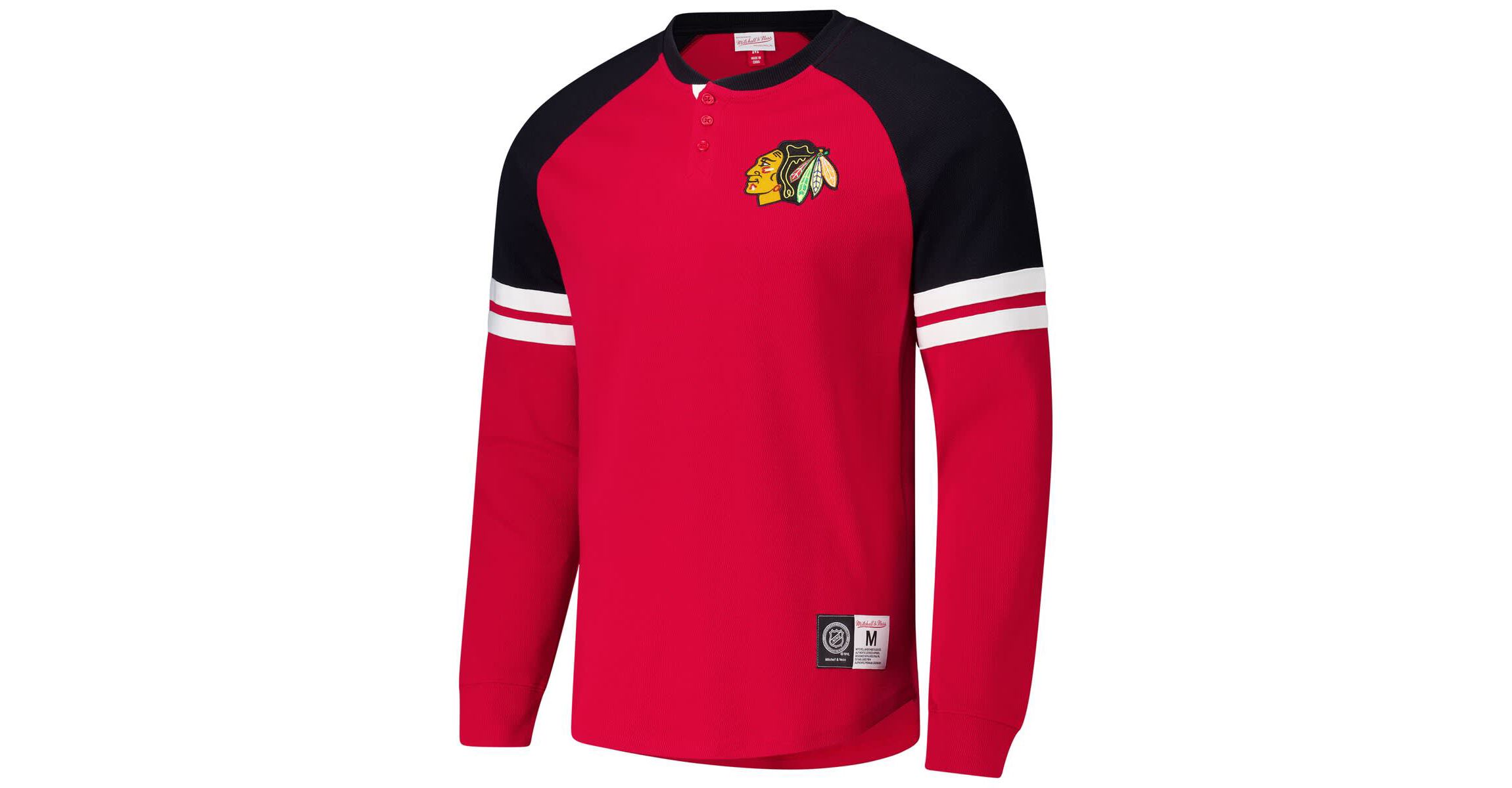 NHL Chicago Blackhawks Thermal Henley Long Sleeve T-Shirt