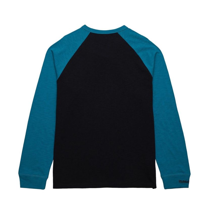 NHL Black/Teal San Jose Sharks Legendary Slub Raglan Long Sleeve T-Shirt