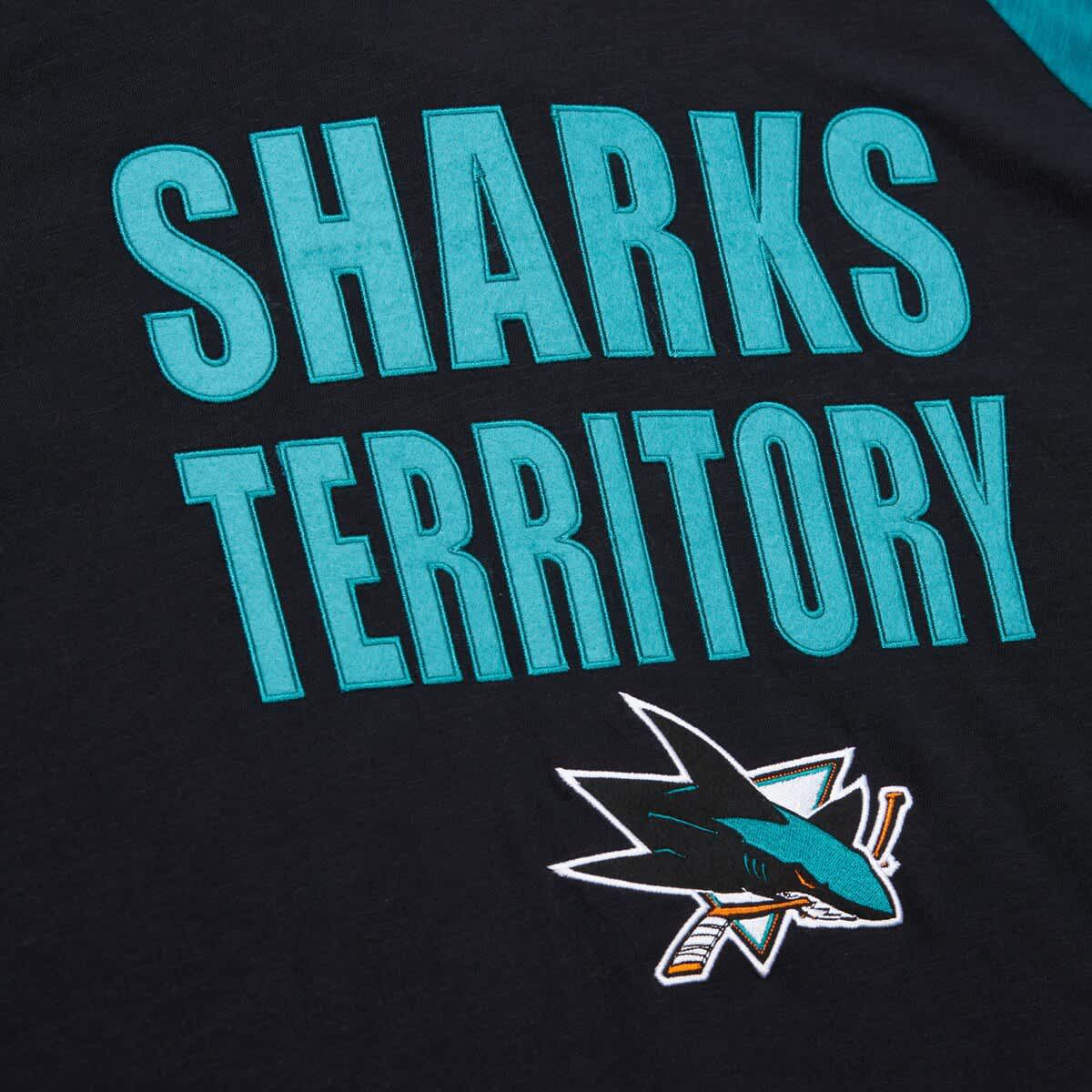 NHL Black/Teal San Jose Sharks Legendary Slub Raglan Long Sleeve T-Shirt