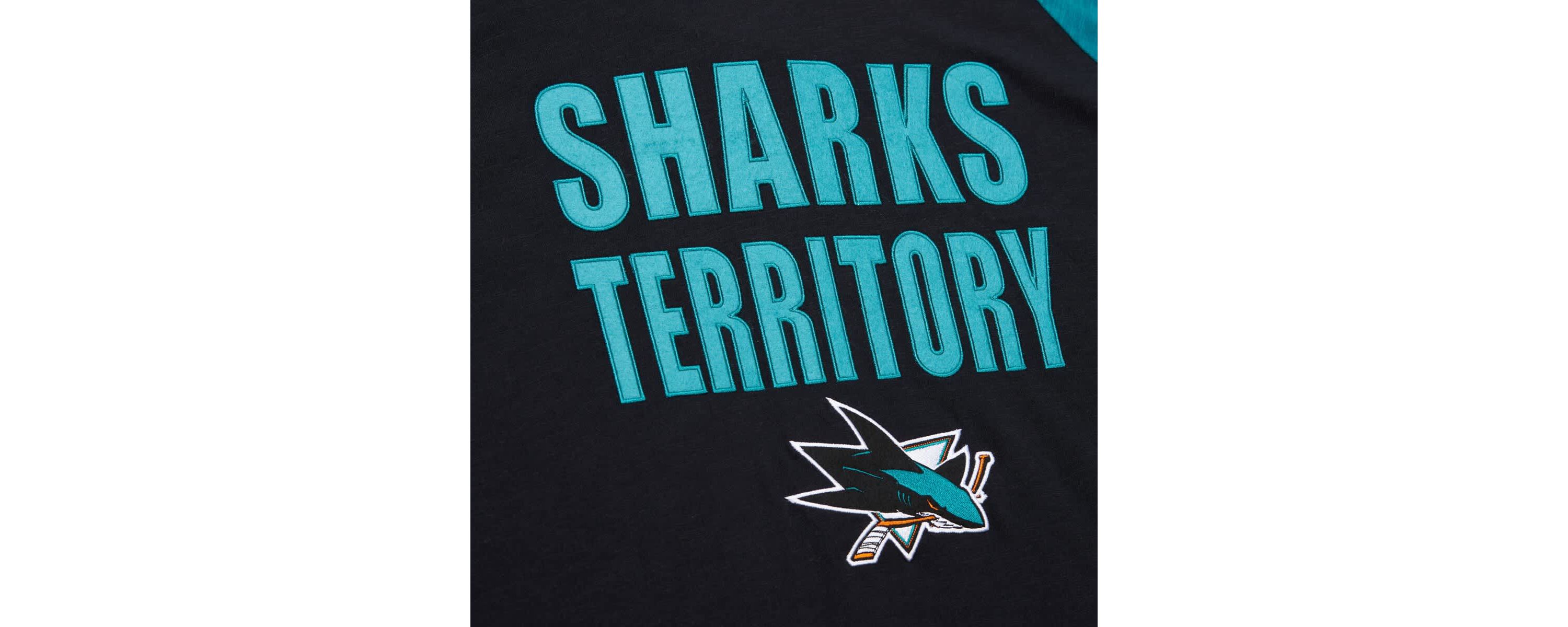 NHL Black/Teal San Jose Sharks Legendary Slub Raglan Long Sleeve T-Shirt