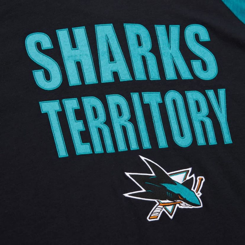 NHL Black/Teal San Jose Sharks Legendary Slub Raglan Long Sleeve T-Shirt