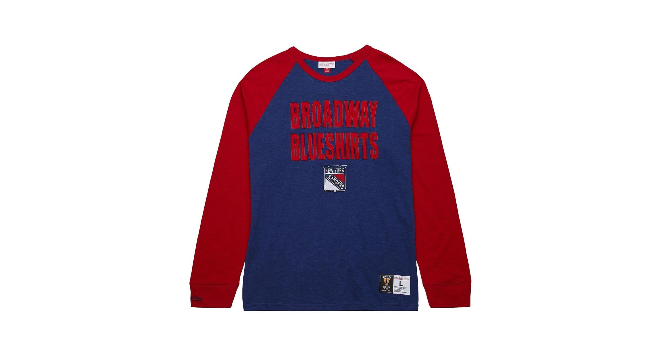 NHL Blue/Red New York Rangers Legendary Slub Raglan Long Sleeve T-Shirt