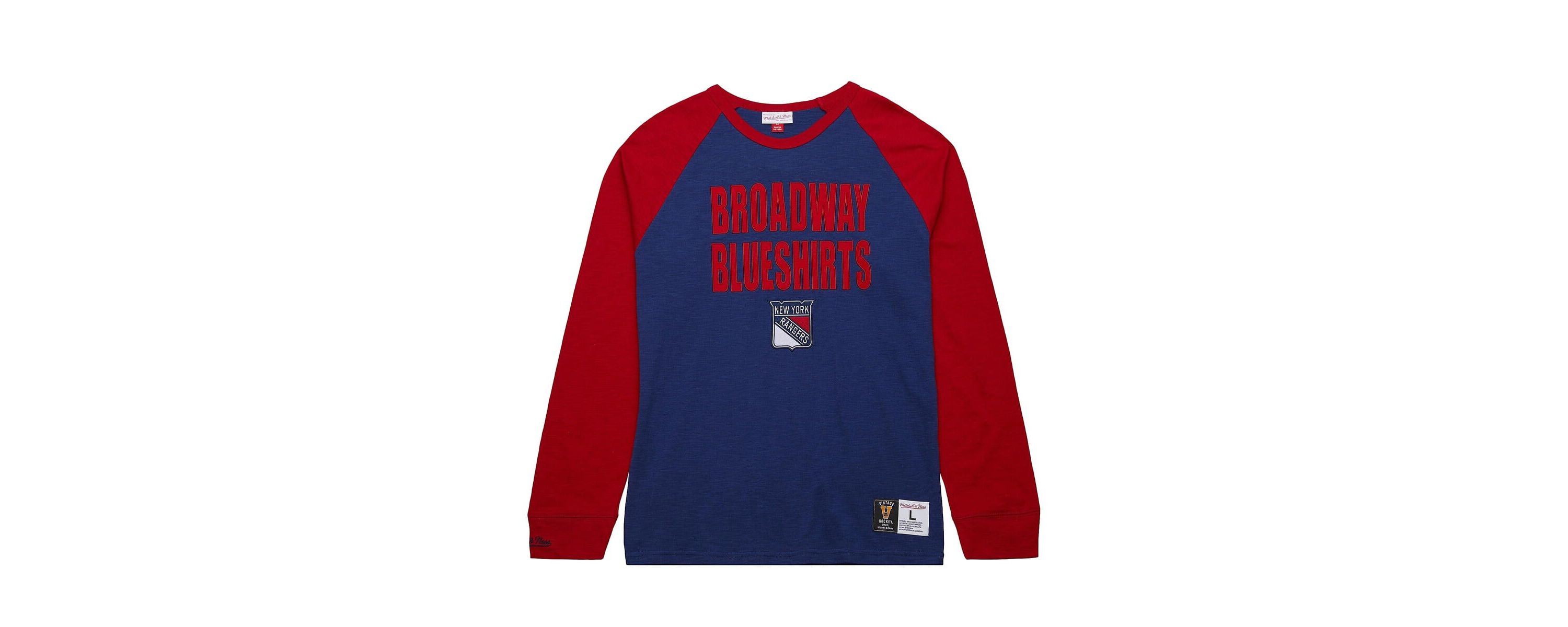 NHL Blue/Red New York Rangers Legendary Slub Raglan Long Sleeve T-Shirt