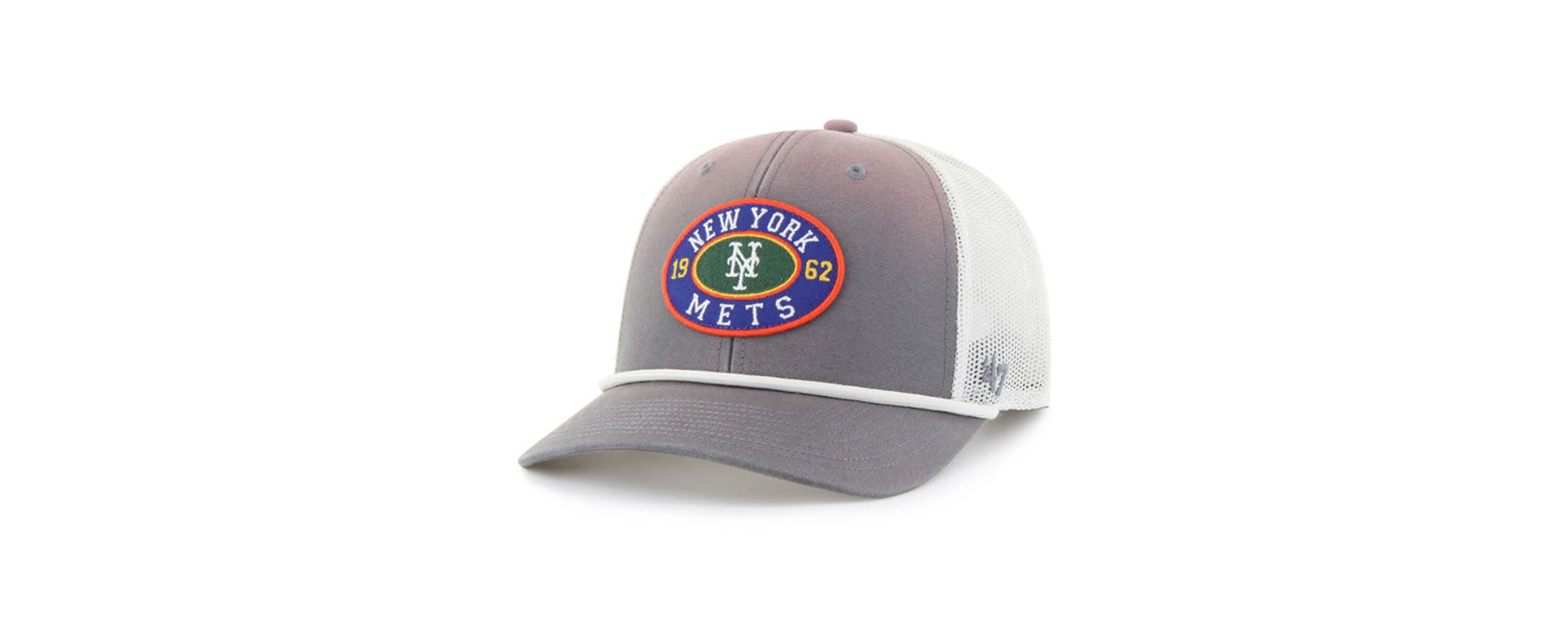 MLB Gray/White New York Mets Tide Sweep Rope Trucker Adjustable Hat