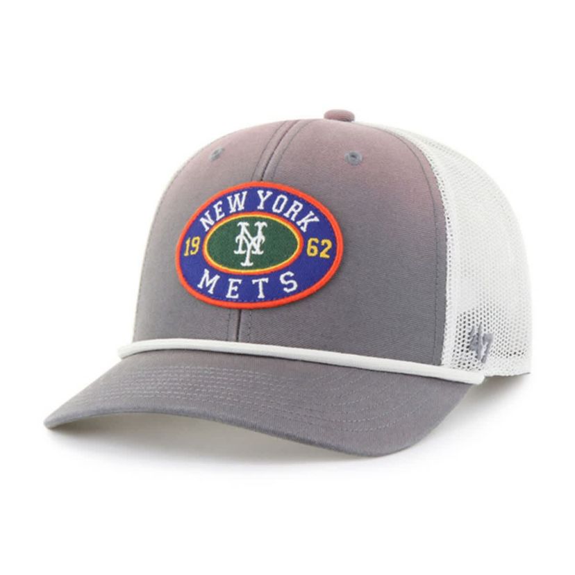 MLB Gray/White New York Mets Tide Sweep Rope Trucker Adjustable Hat